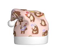 Migpkd Joli chapeau de Père Noël paresseux - Chapeau de Noël pour adulte pour homme et femme, fournitures de fête de Noël