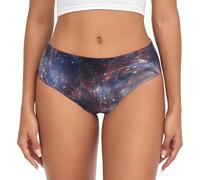 Migpkd Outer Space Sous-vêtements biologiques pour femmes, culotte et hipster, bikini classique respirant pour femme, Noir , XL