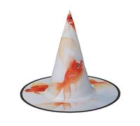Migpkd Petit poisson rouge nagant dans l'eau Chapeau de sorcière d'Halloween pour femmes hommes Accessoires de cosplay pour fête costumée Chapeau de magicien