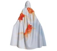 Migpkd Petit poisson rouge nageant dans l'eau Cape à capuche Halloween Cape de sorcière Cape à capuche pour adulte Cape Cosplay Costume