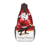 Migpkd Sac à bandoulière décontracté pour homme et femme - Motif Père Noël - Léger - Pour voyage, randonnée, gym