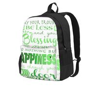 Migpkd Sac à dos d'écolier Irish Blessing St Patrick pour garçons et filles, sac à dos léger, sac à dos décontracté pour ordinateur portable