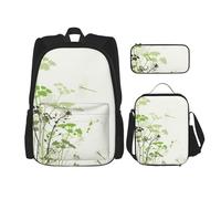 Migpkd Sac à dos pour enfants Motif feuillage et herbes avec libellules ailées