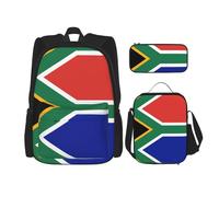 Migpkd Sac d'école avec drapeau de l'Afrique du Sud, trousse à crayons, sac à déjeuner, sac à dos pour enfants, sac à dos d'école, cartable