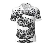 Migpkd Soccer-Font-Lette Men is Golf Polo de golf à manches courtes Performance Moisture Wick Casual Imprimé Col Chemise de golf pour homme, Noir , XXL