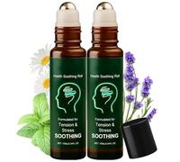 Migraine Relief Roll-On, Migraine & Maux de tête Roll On Huile Essentielle 10 ml, Bâton apaisant contre les maux de tête à l'huile de menthe poivrée, Refroidissement rapide (2Pcs)