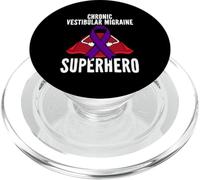 Migraine vestibulaire Chronique Super-héros Guerrier Ruban Violet PopSockets PopGrip pour MagSafe