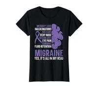 Migraine Yes It's All in My Head Headmal Sensibilisation à la migraine T-Shirt Graphique avec Valeur