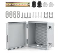 MIGUBIGU 1 PCS Boitier Electrique étanche IP66 21cm x 21cm x 13cm, Boite Etanche Electrique Exterieur, Boite de Derivation Etanche, Boitier Electrique avec Crail DIN, Coffret Electriques Etanches