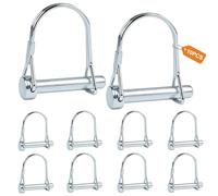 MIGUBIGU 10 Pièces Goupille de Verrouillage Forme D 8 x 45 mm, Goupille Agricole en Acier Carbone, Axe de Verrouillage pour Remorques de Ferme, Wagons, Pelouse, Jardin, Agriculture