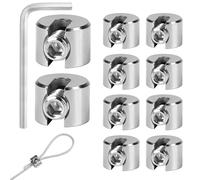 MIGUBIGU 10PCS Serre Cable Acier Inoxydable 3 mm M8, Serre-Câbles Inox | avec Hexagone Vis lip de Serrage Corde pour Câble Métallique, Tendeur de Corde à Linge, Tendeur Cable