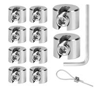 MIGUBIGU 10PCS Serre Cable Acier Inoxydable 5 mm M10, Serre-Câbles Inox | avec Hexagone Vis lip de Serrage Corde pour Câble Métallique, Tendeur de Corde à Linge, Tendeur Cable