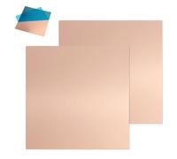 MIGUBIGU 2 Pièces Plaque de Cuivre 0.5 mm x 150 mm x 150 mm, Feuille de Cuivre Pureté 99% pour Fabrication de Bijoux, Usinage de Précision, Impression de Circuits Imprimés, Pas de Rayures