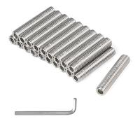 MIGUBIGU 20 Pièces Tige Filetée M8 50 mm en Acier Inoxydable, Vis Sans Tête Hexagonale M8, Tiges Filetées Entièrement avec clé Allen , DIN 975, Pour le Montage de Meubles et Fabrication Industrielle