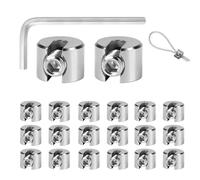 MIGUBIGU 20PCS Serre Cable Acier Inoxydable 4 mm M8, Serre-Câbles Inox | avec Hexagone Vis lip de Serrage Corde pour Câble Métallique, Tendeur de Corde à Linge, Tendeur Cable