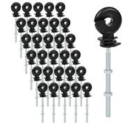MIGUBIGU 30pcs Isolateur Cloture Electrique 145mm, Isolateurs Annulaires | Isolateurs pour Clôtures de Ranch, Isolateur Cloture Electrique Piquet Fer, pour Cordes, Fils, Brins et Clôture électrique