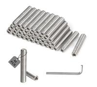 MIGUBIGU 40 Pièces Tige Filetée M8 40 mm en Acier Inoxydable,Vis Sans Tête Hexagonale M8, Tiges Filetées Entièrement avec clé Allen , DIN 975, Pour le Montage de Meubles et Fabrication Industrielle