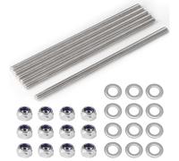 MIGUBIGU 6 Pièces Tige Filetée M8 200 mm en Acier Inoxydable, Tiges Filetées Entièrement avec Paquet Hex Écrous et Rondelles, DIN 975, Pour le Montage de Meubles et Fabrication Industrielle
