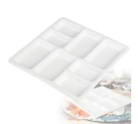 MIGUBIGU Palette de Peinture d'artiste en Céramique 8 Puits Carré, Plateau de Mélange en Céramique, Ceramic Artist Palette de Peinture pour Aquarelle Gouache Acrylique Peinture à l'huile 18,5cm