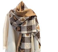 MIGUCI Foulard Femme Écharpe Hiver Tout Match Châle Têtes Ours Écharpe Femmes Châle Double Face Cadeau De Mode De Style Étranger-Brun