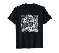 Miguel De Cervantes rêve de Tilt at Giants T-Shirt Graphique avec Valeur, Homme, Noir, M