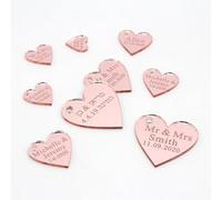 miguha 10/50/100 Pièces Étiquettes De Coeur d'amour Gravées Personnalisées Décor De Table De Fête De Mariage Décor De Fête De Bébé Personnalisé Fournitures De Baptême De Mariage(Mirror Rose Gold)