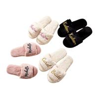 miguha Chaussons De Mariage Personnalisés Avec N'importe Quel Texte/nom, Chaussures De Mariage Personnalisées, Chaussons De Demoiselle D'honneur Personnalisés, Jolis Chaussons Moelleux Pour Femmes