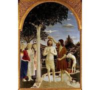 MiguOo Affiches et Impressions Moderne Art Poster Peinture Classique Le Baptême du Christ Jean-Baptiste baptise Jésus par Piero Della Francesca pour la Décoration de Bureau 60x90cm