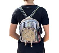 MIGURA Sac à dos en chanvre pour voyage hippie de petite taille, idéal pour l'été, le jour et les festivals, décontracté, vintage, homme, femme, tissu imperméable fait à la main Népal Multicolore