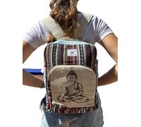 MIGURA Sac à dos en chanvre pour voyage style hippie grande taille, idéal pour l'été, le jour ou les festivals, décontracté, vintage, homme, femme, tissu imperméable fait à la main Népal Multicolore