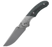 Miguron Knives Centurion-3.5" M390 balde,Sandblasting Ti And Green CF handle