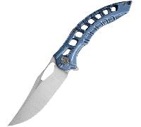 Miguron Knives Geloty 3.65" Vanax, Satin Blue Crystal Ti Handle