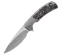 Miguron Knives Ramto M390 lame, manche en titane sablé et fibre de carbone M
