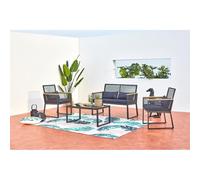 Mihata salon jardin bas noir bois