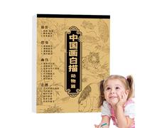 Mihauuke Album De Copie De Peinture Chinoise Dessin Blanc | Papier Pratique De Calligraphie Cahier Pour Débutants | Cahier De Pratique D Écriture Et Croquis Chinois Pour Maison École Dortoir Salle De
