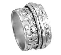 Mihauuke Boho Moon Sun Ring pour femme homme | Couple soulageant le stress Bijoux Spinner Sun and Moon Ring,Bande de promesse de mariage de fiançailles pour femmes hommes