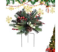 Mihauuke Garniture de Jardinière Noël pour Extérieur,Remplissages de Jardinières Artificiels avec Support Tripode,Décoration d'Intérieur pour Appartement Bureau École Maison | Cimetière Bureaux