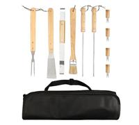 Mihauuke Kit Barbecue,10 Pièces Ensemble D'Ustensiles De Cuisson De Camping pour Barbecue - Acier Inoxydable Set De Cuisson Portable avec Spatule, Pince Et Ustensiles pour Le Jardin, Le Voyage Et
