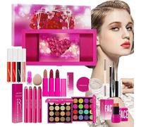 Mihauuke Kit de Maquillage pour Débutants - Maquillage Visage Débutant,Usage Quotidien Longue Tenue Rouge À Lèvres Mascara Palette De Fards À Paupières Pour Travail, Voyages, Rendez-Vous,