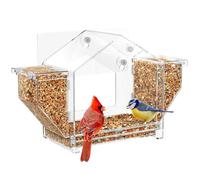 Mihauuke Mangeoires pour Oiseaux À Fenêtre, avec Ventouses Extérieur, Grand Format pour Perruches Perroquets Calopsittes Et Autres Oiseaux De Compagnie