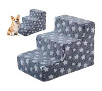 Mihauuke Marches pour Chien Canapé,3 Marches Escalier pour Animaux pour Chiens et Chats | Une Échelle pour Chats Anti-Dérapante Amovible avec Une Rampe