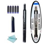 Mihauuke Stylo Plume Rechargeable | Stylo À Écriture Fluide Avec Pointe Fine Et Cartouches D'encre,Instrument Écriture Anti-Fuites Outil Esquisse Fourniture Calligraphie Scolaire pour Journalisme