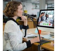 Mihauuke Support De Microphone De Bureau | Flexible Avec Tampon Antidérapant - Support De Bras De Microphone De Bureau Avec Pince,Pour Réunions Apprentissage À Distance Enregistrement Streaming En