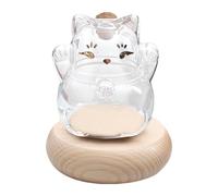 Mihauuke Tirelire en Verre Transparent, Boîte à Argent Décorative, Bocal d'Épargne en Forme de Chat, Conteneur Portable pour Pièces Dorées pour Table ou Bibliothèque