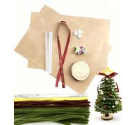 Mihawk Kit de Nettoyage de Pipes pour Sapin de Noël DIY - Convient pour la fabrication de sapins, contient un tronc, des décorations de Noël et 60 pipes chenilles de 4 couleurs.