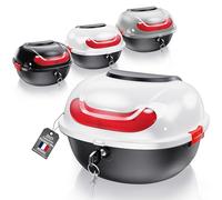 Mihoho Coffre à Casque Universel pour Scooter Moto Quad Buggy | Coffre à Porte-Bagages | 22 Litres | Blanc