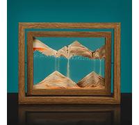 MIHTRA Cadre de sable fluide, image d'art de sable mobile cadre rond paysage de sable en mouvement art fluide, bureau relaxant décor de travail de bureau à domicile (couleur : café, taille : rotatif)