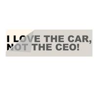 Mihutu - I LOVE THE CAR, NOT THE CEO! - Autocollant amusant pour vitres ou les peintures de voiture, Environ 24 x 4 cm - autocollant anti-Elon Musk Tesla en film (Inscription en noir)