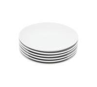 Miicol Lot de 6 Assiettes de Table en Céramique, 20 cm Assiettes Plates Blanches pour Salade, Dessert, Gâteau, Petit-Déjeuner et Pâtes, Service de Vaisselle Durable