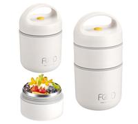 Miiepls Gobelet à CéRéAles à Emporter - 680 ml - Double Couche - Anti-Fuite - Gobelet à Yaourt - BoîTe à DéJeuner Isotherme Avec CuillèRe - Sac à Bento - RéCipient Isotherme Pour Travail, éCole